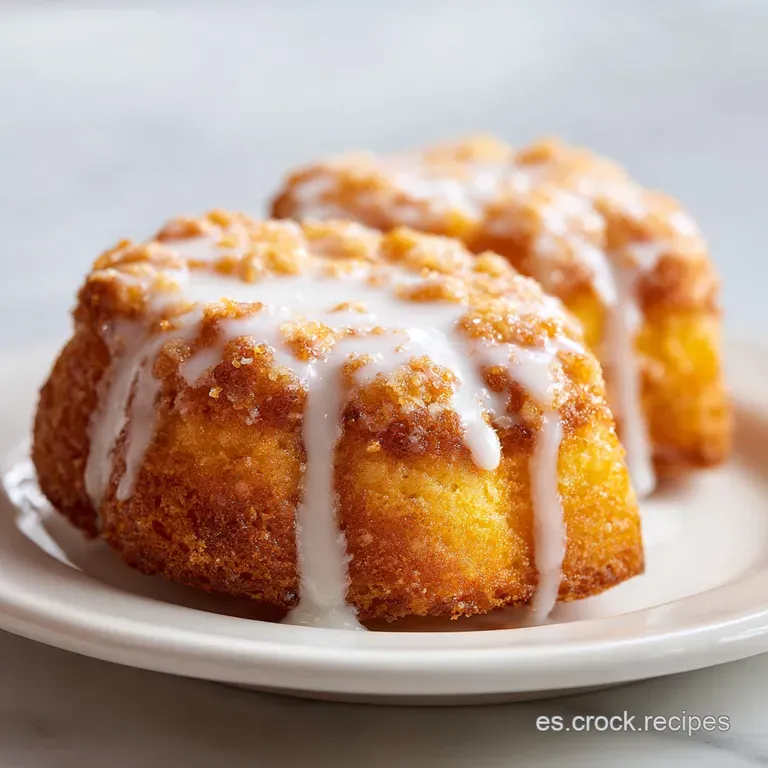 Delicate frisuelos, rolled and artfully arranged on a white plate, drizzled with honey and garnished with a sprig of fresh...