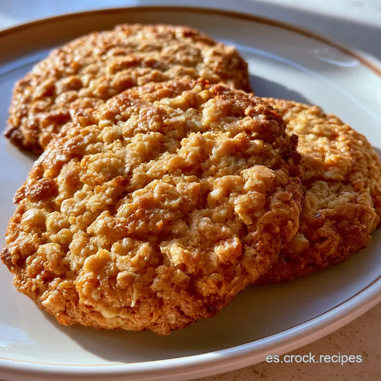 Pila de galletas crujientes en plato blanco, ba&ntilde;adas con un hilo de miel l&iacute;quida y brillantes bajo una luz suave.