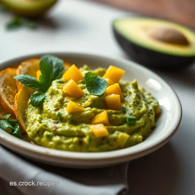 Guacamole Cremoso Con Mango Y Un Toque Picante presentation