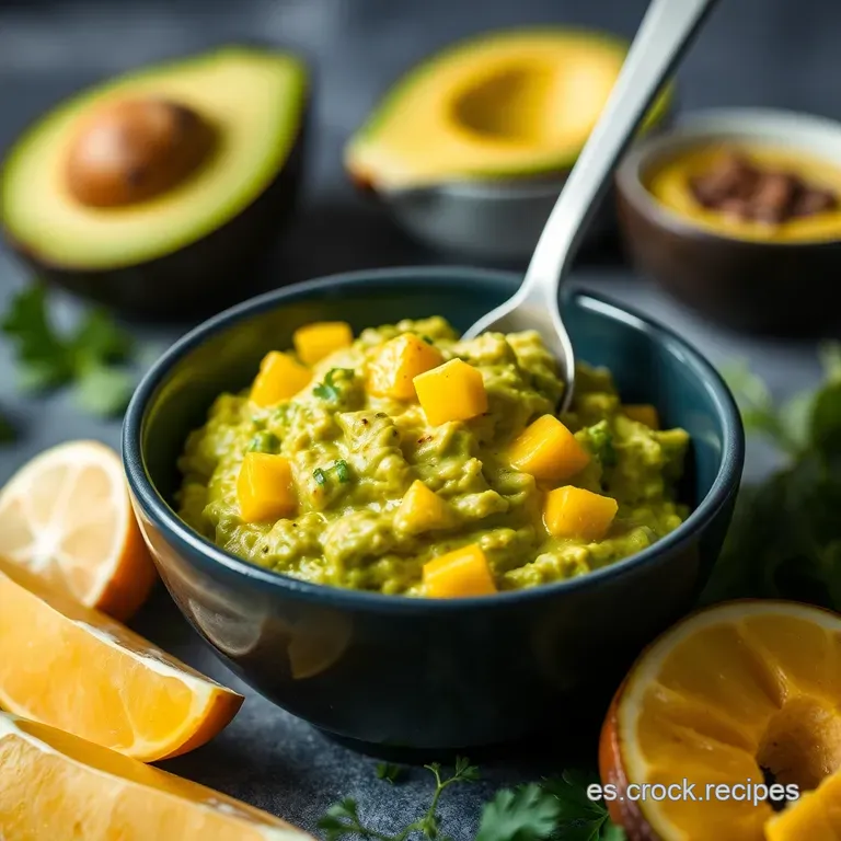 Guacamole Cremoso con Mango y Un Toque Picante