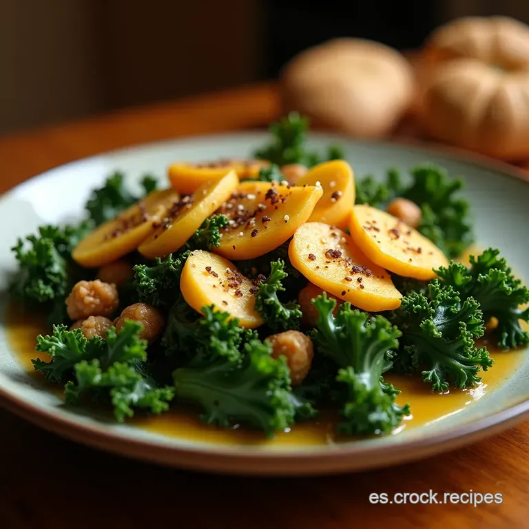 Kale Suavecito Con Manzana Crujiente Nueces Tostadas Y Aderezo De Dijon Y Arce presentation