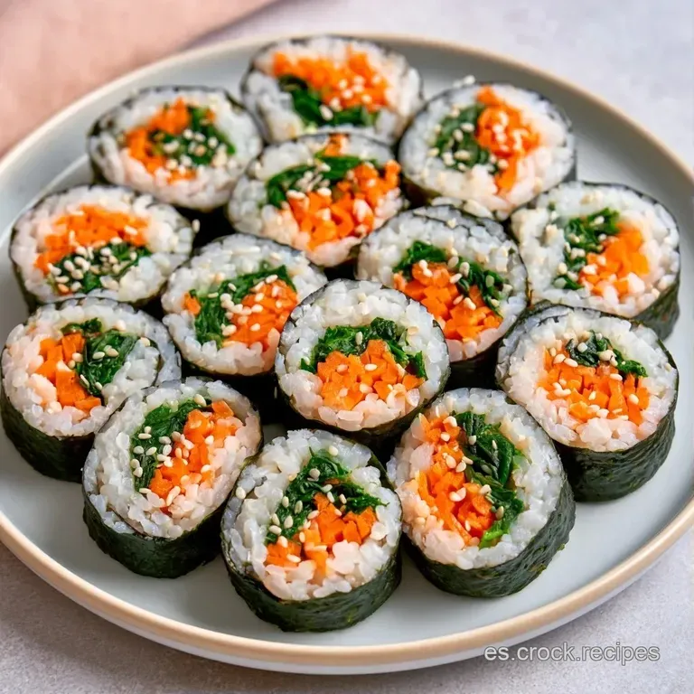 Rodajas ordenadas de rollitos sobre cerámica blanca, resaltando el brillo del alga y los colores vivos del interior.