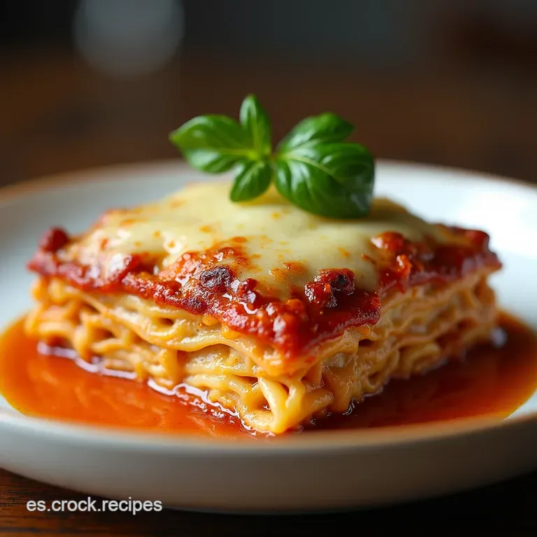 Lasa&ntilde;a Decadente de Ternera al Ajo Asado y Triple Queso Parmesano