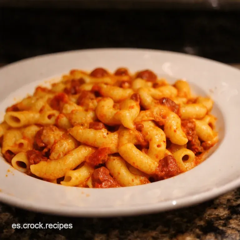 Macarrones Con Tomate Y Chorizo presentation