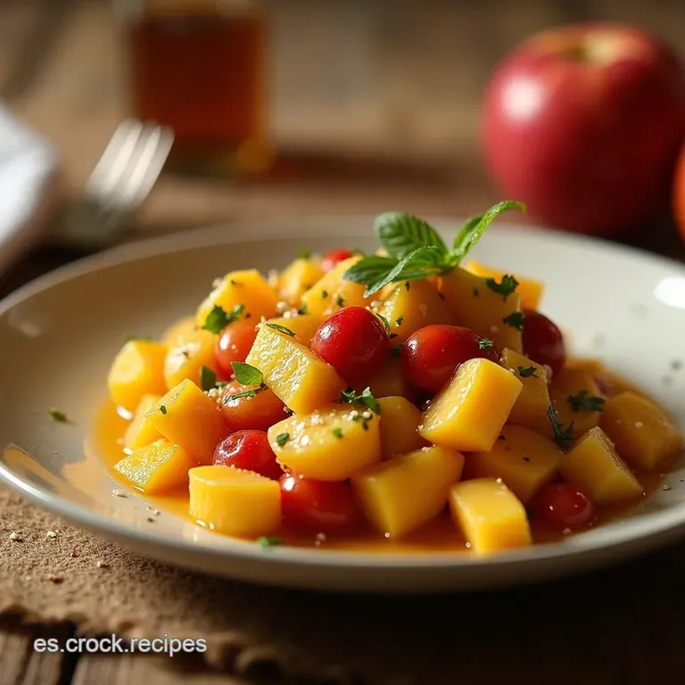 Macedonia De Ensue&ntilde;o Frutas Frescas Con Miel De Azahar presentation