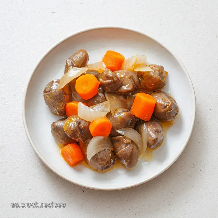 Mont&iacute;culo de piezas tostadas y jugosas adornadas con rodajas de ajo crujiente y hierbas verdes en un plato cer&aacute;mico.
