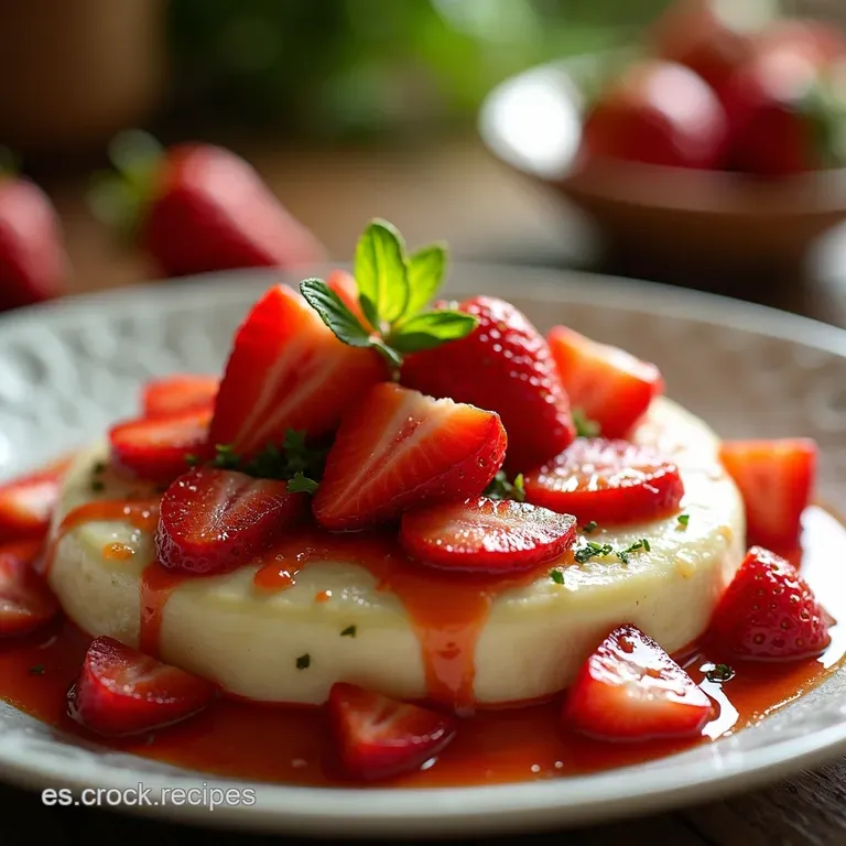 Mousse De Fresas Con Toque De Lim&oacute;n Y Albahaca presentation