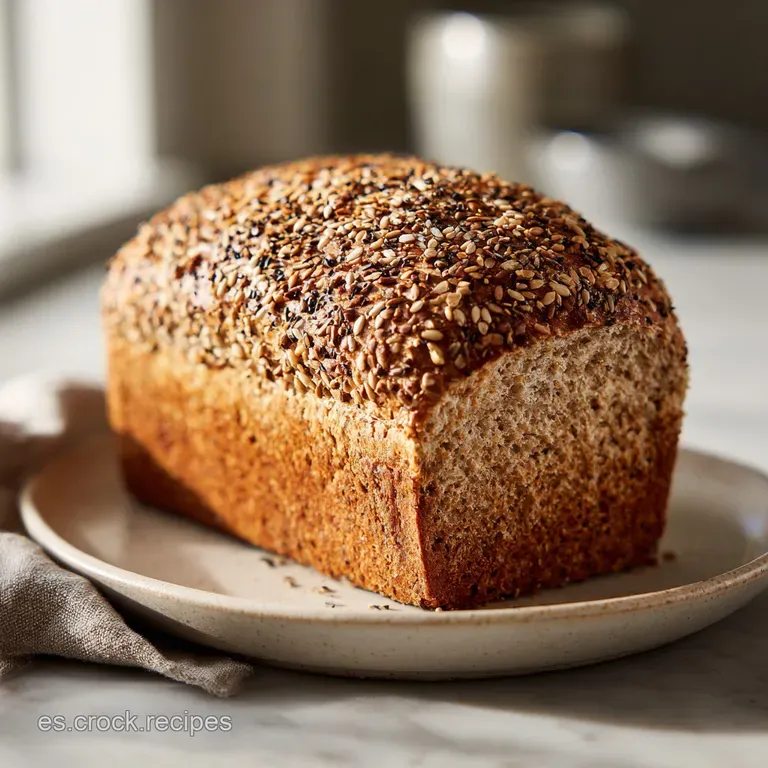 A hearty whole wheat sandwich with visible seeds, revealing layers of fresh lettuce, ripe tomato, and savory filling on a ...