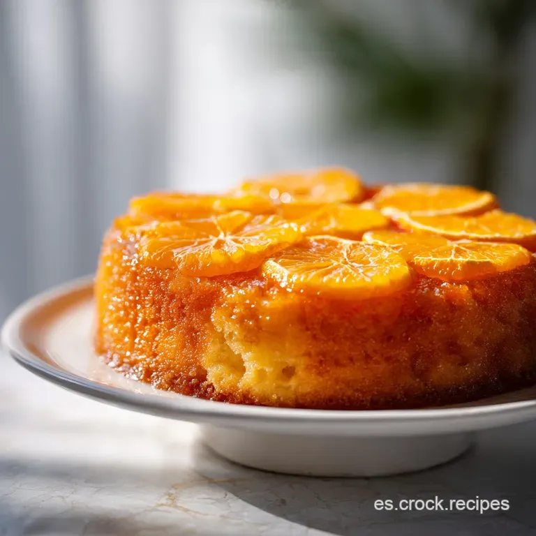 Pastel Volteado de Mandarina: Caramelo Meloso