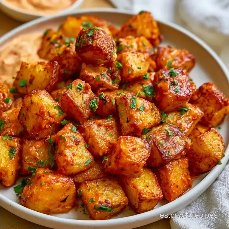 Crujientes Patatas Bravas Confitadas