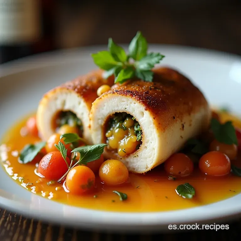 Solomillo de Pavo Relleno Nochebuena Elegancia R&uacute;stica con Salsa Glaseada de Cerezas y Vino