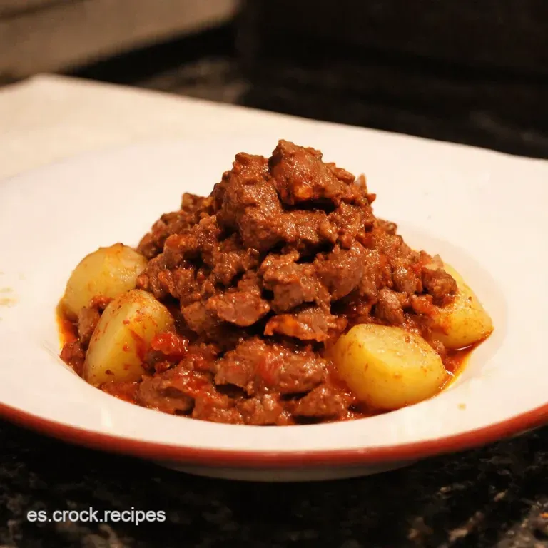 Picadillo a La Mexicana Con Papas presentation