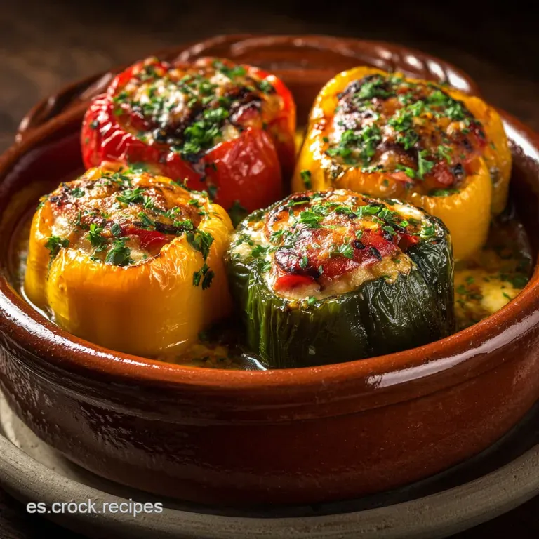Receta Sin Harinas: Pimientos Rellenos Del Chef presentation