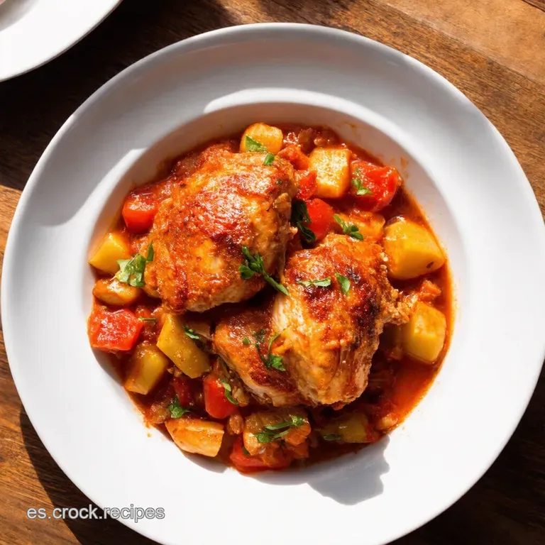 Pollo al Ajillo Express con Patatas Bravas