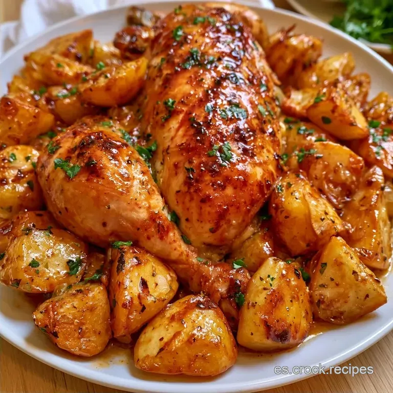 Pollo Al Horno con Patatas: Piel Crujiente