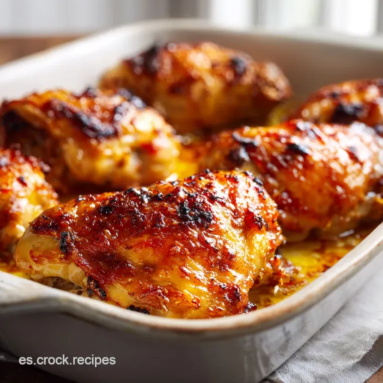Juicy, browned chicken quarter on a white plate, served with vibrant green herbs and a lemon wedge for brightness.