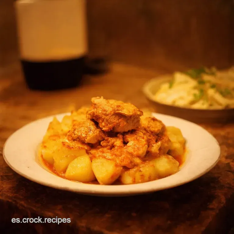 Pollo Con Salsa De Champi&ntilde;ones Cremosa Y Patatas Panaderas presentation