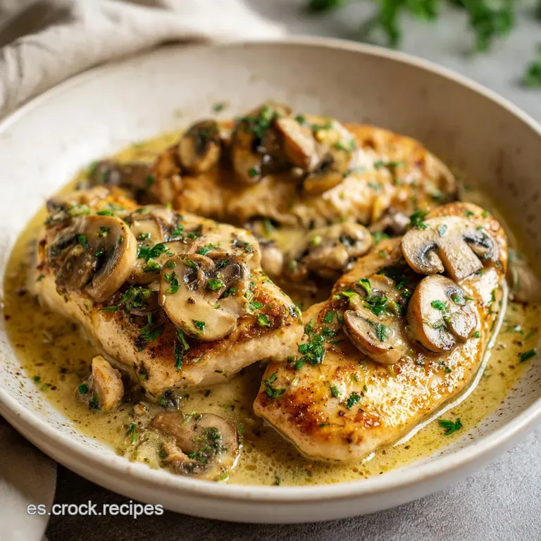 Receta de Pollo en Salsa con Champi&ntilde;ones