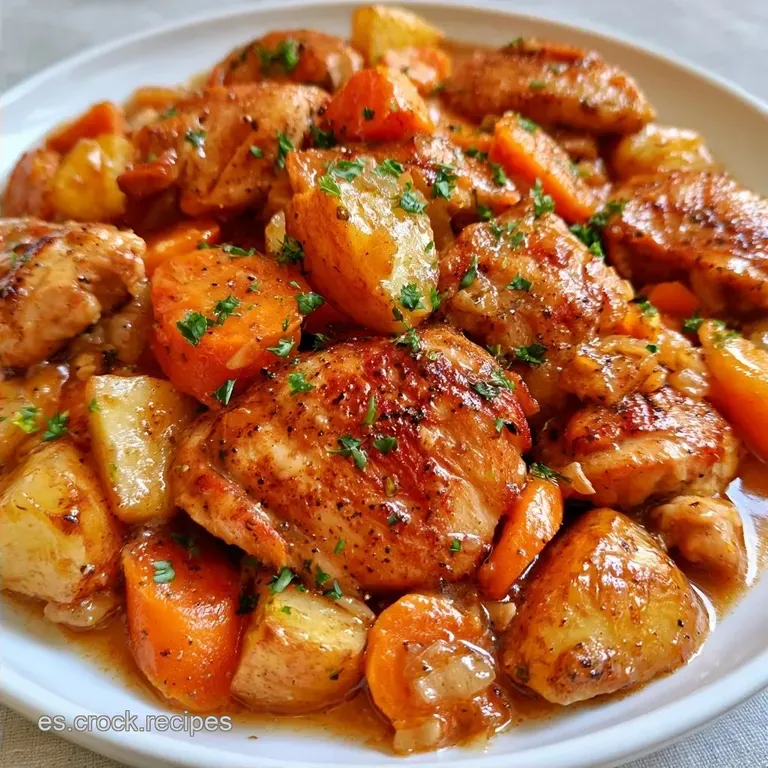 Pollo Guisado Con Patatas y Cebolla Blanca