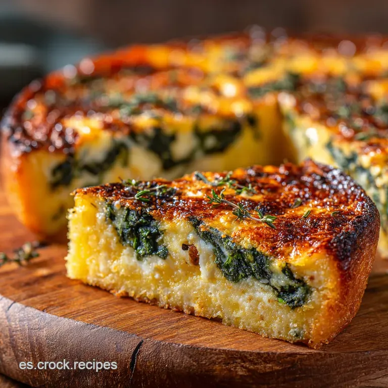 Quiche De Polenta Y Espinacas: La Tarta Sin Gluten M&aacute;s Elegante presentation
