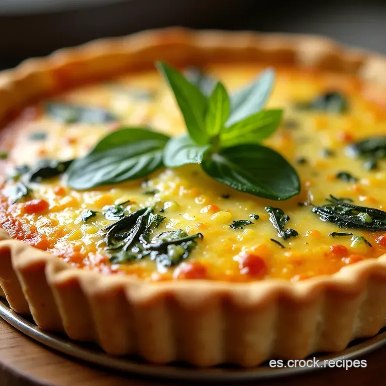 Quiche de Espinacas a la Francesa Masa Quebradiza Perfecta y Relleno Cremoso