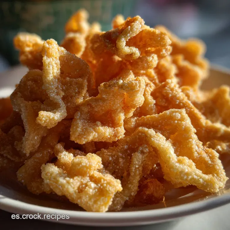 A delicate tower of crispy, golden presti&ntilde;os drizzled with sweet glaze, presented beautifully on a white ceramic plate.