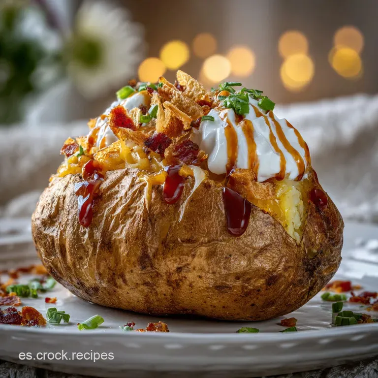 A single, perfectly formed papa rellena with a crackled, golden crust, garnished with fresh herbs on a white plate, ready ...