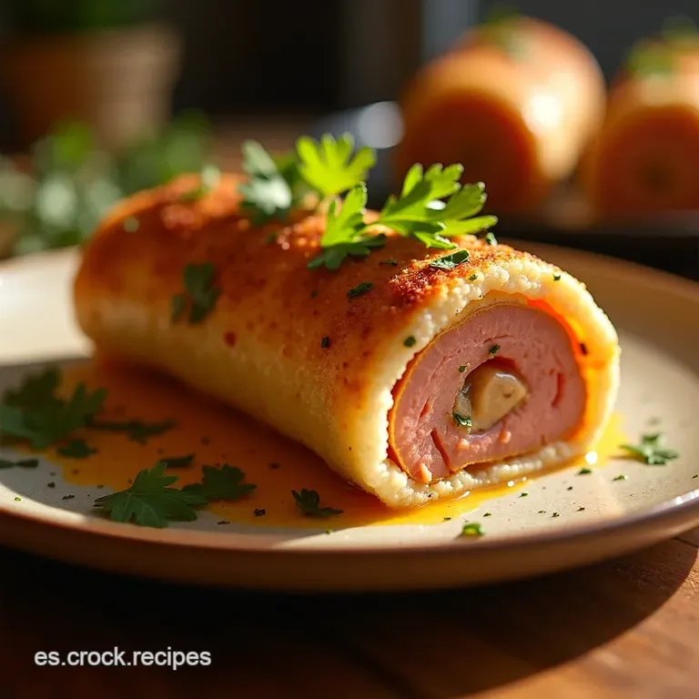 Rollo De Salchicha Crujiente Un Cl&aacute;sico Con Sabor a Fiesta presentation