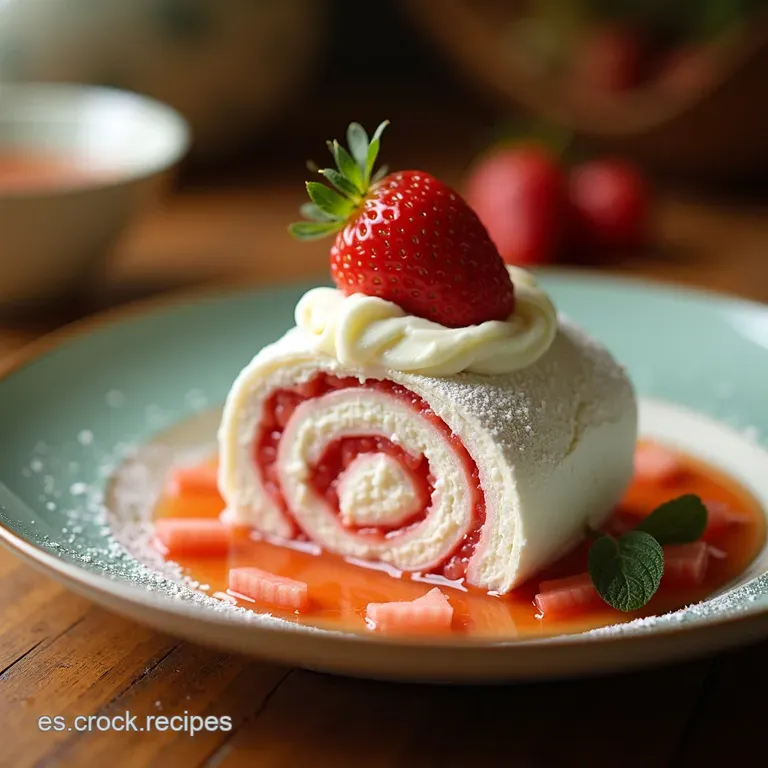 Nube De Verano Rollo Pavlova Crujiente Con Crema De Mascarpone Y Coraz&oacute;n De Frambuesa presentation