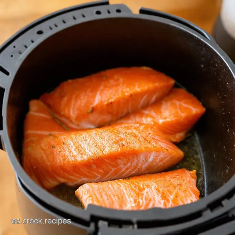 Salm&oacute;n Crujiente Al Ajillo En Airfryer presentation