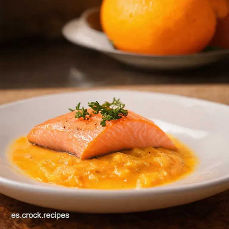 Salm&oacute;n Fresco a La Naranja Con Toque Mediterr&aacute;neo presentation