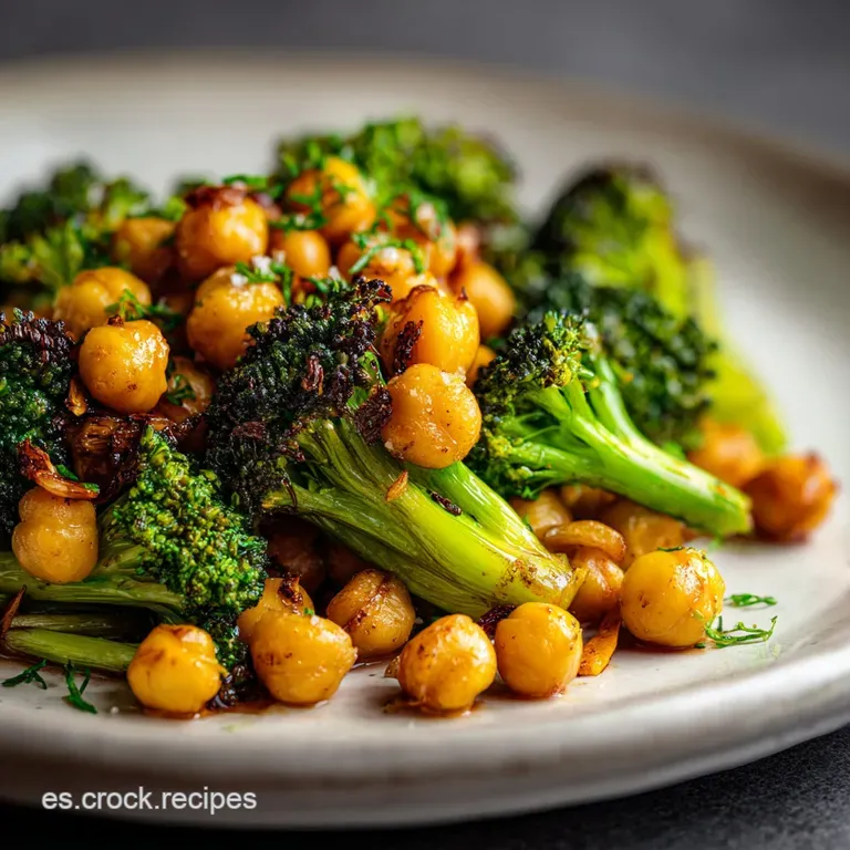 Salteado de Garbanzos y Br&oacute;coli con Ajo