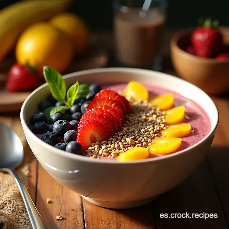 Smoothie Bowl Buenos D&iacute;as Sol presentation