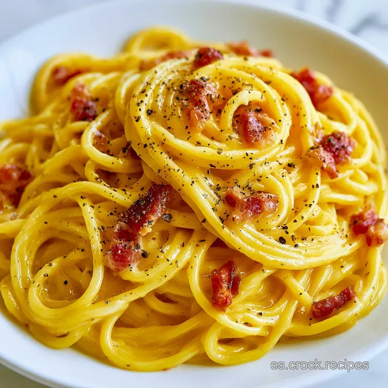 Carbonara Aut&eacute;ntica: Pasta Italiana Cl&aacute;sica