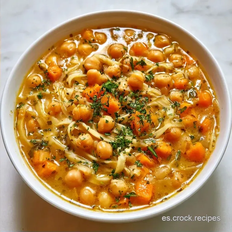 Sopa de Garbanzos y Fideos con Pollo