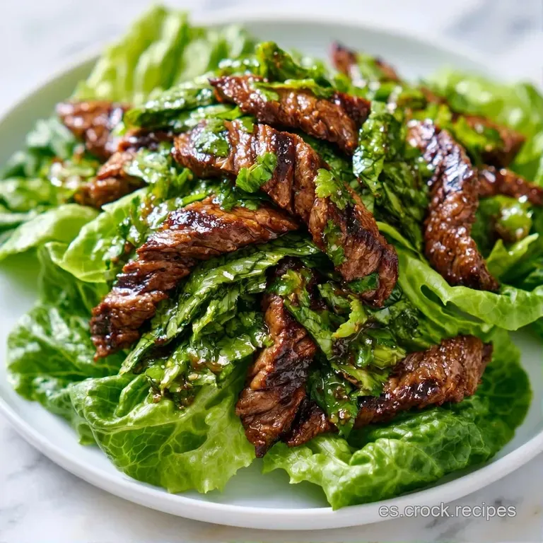 Tacos alineados con precisión, resaltando el contraste entre el verde vibrante de la hoja y el marrón intenso de la carne.