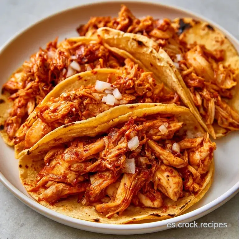Tacos alineados en plato blanco con rodajas de lima brillante y salsa roja espesa, resaltando texturas jugosas.