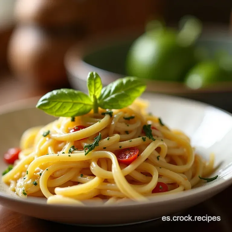 Tagliatelle Al Limone Con Camarones Frescos presentation