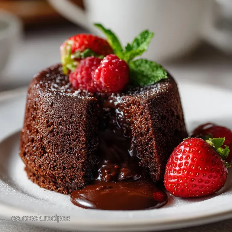 A slice of dark chocolate dessert, adorned with fresh raspberries and a swirl of whipped cream on a white plate.