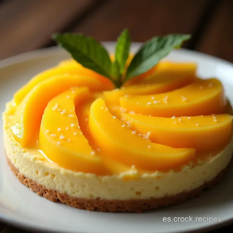 Tarta de Mango Tropical con Crujiente de Coco