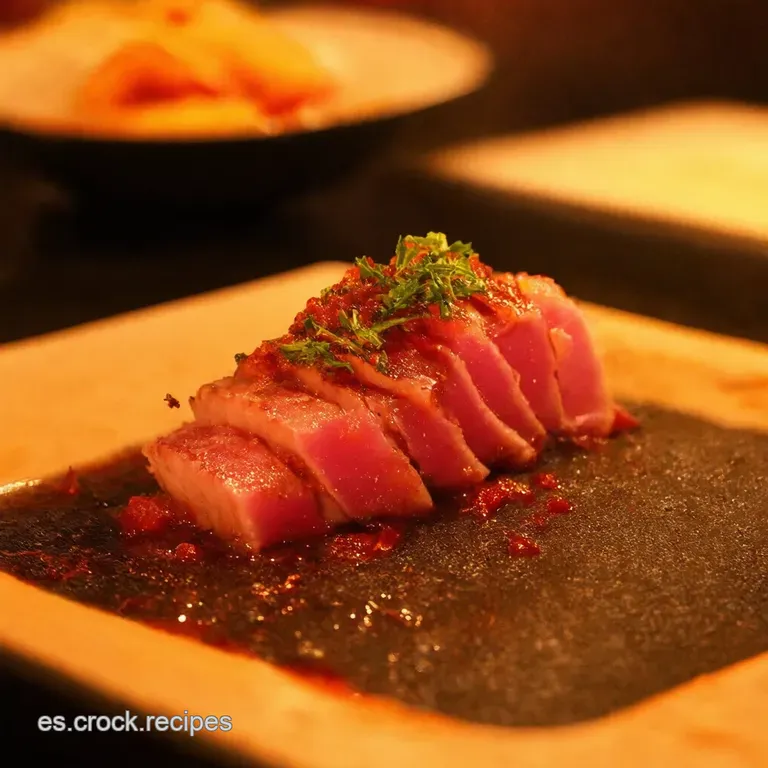 Tataki De At&uacute;n Con S&eacute;samo Y Salsa Ponzu Casera presentation
