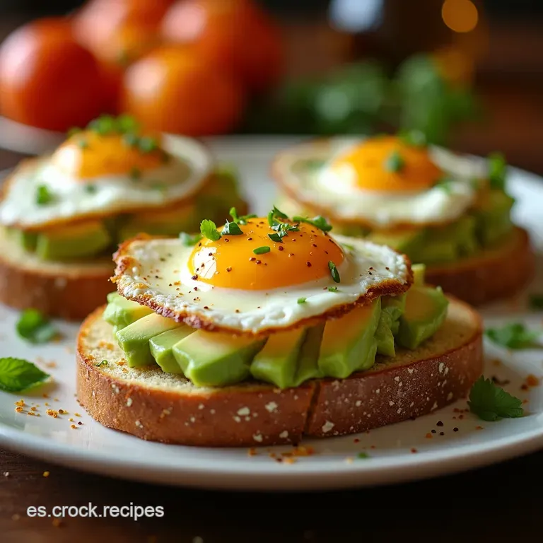 Tostadas Madrile&ntilde;as De Aguacate Con Huevo Poch&eacute; presentation