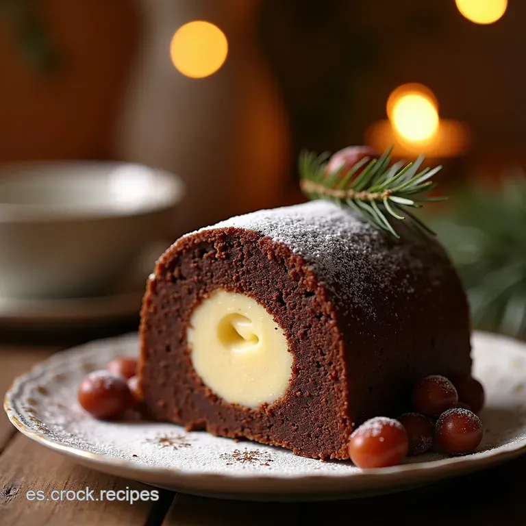 El Cl&aacute;sico Renovado Tronco De Navidad De Chocolate Y Cerezas Navide&ntilde;as B&ucirc;che De No&euml;l presentation